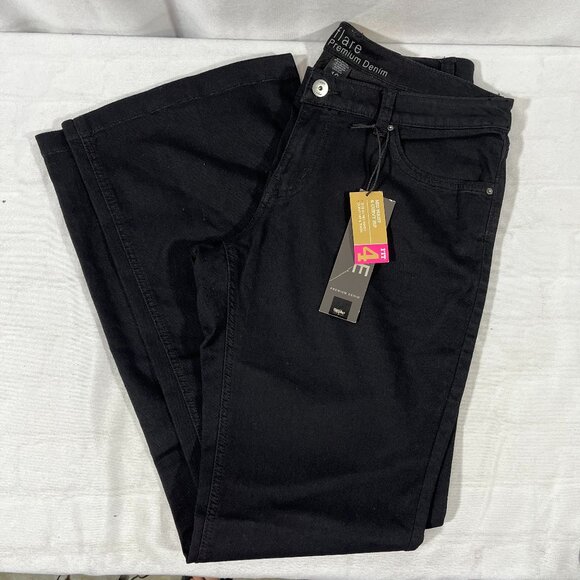 NWT Mossimo Black Flare Mid Waist & Curvy Hip Thigh Denim Jeans, Size 10, Fit 4 - Picture 1 of 6